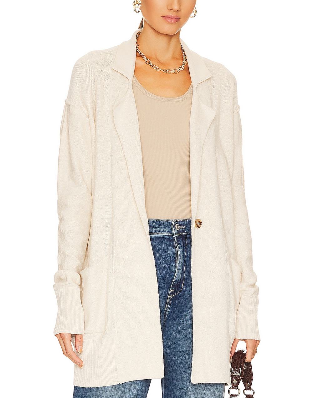Free People Textured Natural Desert Sweater Blazer Size XS